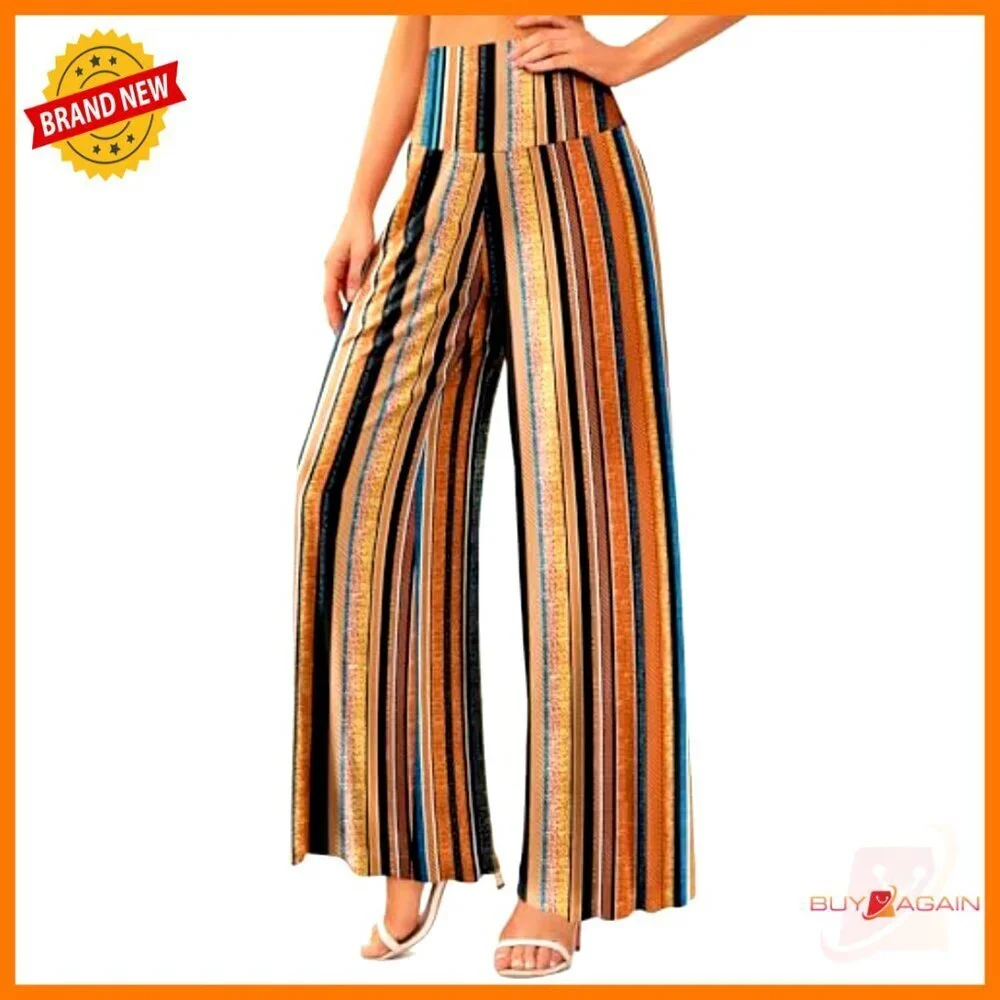 Stretchy High Waist Palazzo Lounge Pants Wide Leg Casual Comfy Flow
